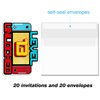 Set of 20 Video Game 13th Birthday Party Invitations with Envelopes Double Sided Video Game Console Shaped Fill-in Invitations Invites for 13Year Old