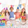 96 Pieces Happy Birthday Plates and Napkins Party Supplies for Confetti Sprinkles Theme Table Decorations Pastel Birthday Party Tableware Donut Paper Plates Napkins Forks Favors for 24 Guests.