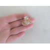 Generic small mini gold metal crystal hair claw clip (Primary color: Blue), 1 Count (Pack of 1)