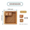 BSIRI Tic Tac Toe for Kids and Adults Coffee Table Living Room Decor and Desk Decor Family Games Night Classic Board Games Wood Rustic for Families Size 4 Inch