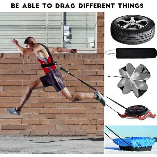 OYINDIZ Sled Harness, Weight Speed Sled Workout Tire Pulling Harness Resistance and Assistance Trainer Physical Training Resistance Rope Football Training Equipment Harness for Men and Women (13.1FT)