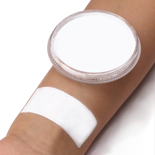 MEICOLY Neon Face Paint,Glow in The Dark Body Paint,Fluorescent Water Activated Face Paint for Adult and Children,Halloween Single Color White Face Paint Water Based Split Cake,1.05oz,White/UV Blue