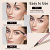 2Pcs Microblading Eyebrow Pen, Long-Lasting Waterproof Eyebrow Pencil with 4-Fork-Tip for 3D Realistic Brow, Easily Create Natural Hair-Like Brow Last All-Day, Eye Brow Pencils for Women -Dark Brown