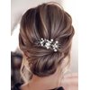 Catery Rhinestone Bride Wedding Hair Comb Black Crystal Side Comb Bridal Hair Piece Leaf Headpiece Bridesmaid Hair Accessories for Women and Girls (Black)