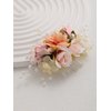 Soulshow 2024 New Handmade Fabric Flower Wedding Hair Combs Retro Silver Wedding Hair Accessories for Brides and Bridesmaids Bridal Hair Comb
