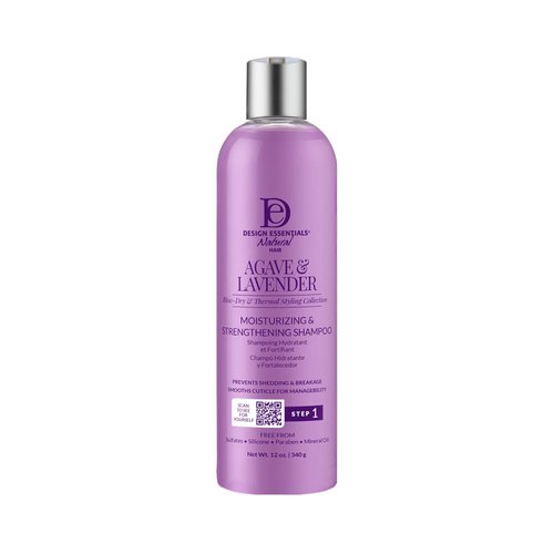Design Essentials Agave & Lavender Moisturizing Hair Bath, Sulfate-Free Shampoo- Blow-Dry & Silk Press Collection - 12oz