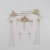 Leadigol Ancient Chinese Tassel Hair Accessories Set,Alloy Hair Sticks Pins Long Tassel Hanfu Hair Comb/Earrings Set Traditional Classical