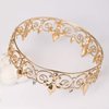 FORSEVEN Full Round King Crown- Metal Rhinestone Crowns and Tiaras for Women and Men Party Prom (HG340 Gold)