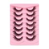 Maigitur Mink Lashes Fluffy 3D False Eyelashes 6-12mm Wispy Cat Eye Lashes that Look Like Extensions Strip Lashes Pack 7 Pairs Lightweight Fake Eyelashes for Doll Eye Makeup LZM-23, PINK