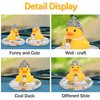 wonuu Car Duck Decoration Dashboard Ornament for Dashboard Decoration Rubber Accessories with Pearl Necklace Crown Mini Swim Ring and Sunglasses