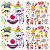 HOWAF 4 Sheets Carnival Circus Face Tattoos, Circus Clown Full Face Temporary Tattoos for Carnival Party Clown Costume Accessories, Circus Party Carnival Temporary Tattoos Carnival Tattoos for Kids
