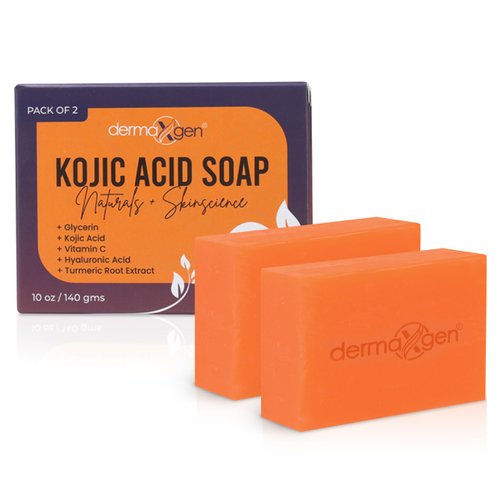 DERMAXGEN Kojic Acid Soap with Vitamin C – Organic Kojic Acid Soap for Hyperpigmentation – Natural Soap with Arbutin and Glutathione for Radiant and Glowing Skin – Face & Body Soap Bar – 5 OZ Each (2)