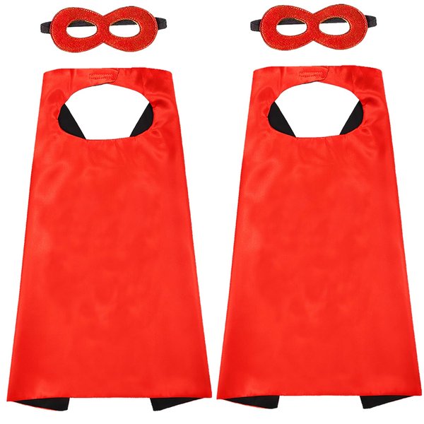 AODAI Superhero Capes for Kids Halloween Costumes and Dress up - Superhero Toys Capes 4-10 Year for boys birthday party Gifts(Red-2PCS)