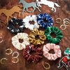 12 Pieces Horse Scrunchies Silk Satin Elastics Hair Ties Ponytail Holders Horse Hair Accessories for Women Gifts Equestrian Party Favors