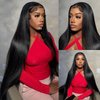 yuccy Straight Lace Front Wigs Human Hair 26 Inch 13x4 HD Transparent Lace Front Wigs Human Hair Pre Plucked with Baby Hair 200% Density Brazilian Virgin Human Hair Full Frontal Wigs for Black Women…
