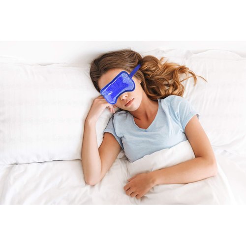 Eye See Plush Gel Eye Mask for Puffy Eyes, Blue - Cold Eye mask to Treat Dark Circles, Sinuses, Dry Eyes, and for Allergy Relief - Microwave Safe for Heat Therapy