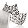 YADIRF Alloy King Queen Royal Full Round Crown Wedding Tiara Headbands Princess Crowns For Pageant Party Hair Accessories (Silver)