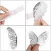 72 Pieces 3D Butterfly Wall Decals Sticker Wall Decal Decor Art Decorations Sticker Set 3 Sizes for Room Home Nursery Classroom Offices Kids Girl Boy Bedroom Bathroom Living Room Decor (Silver)