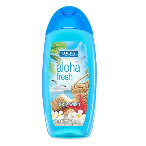 Lucky Super Soft Aloha Fresh Body Wash, 16 Fluid Ounce