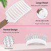 Hair Brush, Curved Vented Brush Faster Blow Drying, Professional Curved Vent Styling Hair Brushes for Women, Men, Paddle Detangling Brush for Wet Dry Curly Thick Straight Hair(Pink)