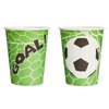 144-Piece Soccer Themed Birthday Party Supplies, Bundle Includes Paper Plates, Napkins, Cups, and Plastic Cutlery for Sports Themed Party Decorations (Serves 24)