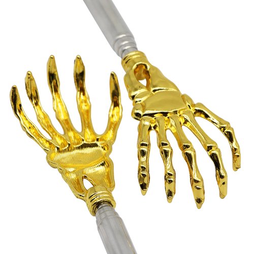 SinLoon Back Scratcher hand massager backslap(2- PACK) Portable Extendable Telescopic Metal Back Scratchers with Rubber Handles (Skull hands)
