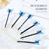 Bartosi Butterfly Hair Clips Blue Butterfly Hair Pin Bride Wedding Decorative Bobby Pins Bridal Hair Pieces Hair Accessories for Women and Girls (Pack of 6)