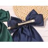 Hair Bows for Women Girls, Green Hair Bows Navy Hair Bows Barrettes Clips for Women Oversized Layered Bows Hair Clip Long Tail Hairpin Hair Barrettes 90's Accessories 2pcs
