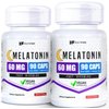 HealthFare Melatonin 60mg | Pack of 2 | 90 Veg Capsules Each | High-Strength Formula | Vegetarian, Non-GMO, Gluten-Free | Made in The USA