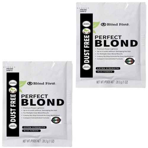 2 Pack of 30 Gram /1 Oz Blond Forte Perfect Blond Hair Bleach/Lightener – Made in Italy (Blue Lig...