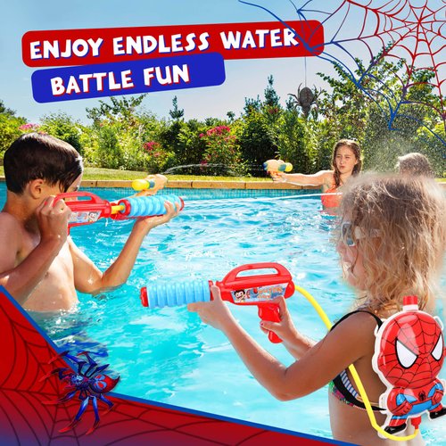 JONEG Water Guns for Kids, Squirt Gun with Backpack Tank, Water Toys for Boys Ages 3-5, Super Water Blaster Pistol, Outdoor Pool Toy for 3 4 5 6 7 8 12 Years Old Boys Girls