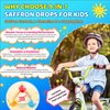 Liposomal Kids Saffron Drops – Organic Saffron Extract Liquid with Holy Basil, Passion, L-Theanine for Focus, Energy Support, Well-Being, Easy to Take Saffron Supplements for Kids, Vegan, 2 FL OZ
