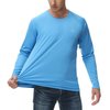 Ewedoos Swim Shirts for Men Rash Guard with Pocket UPF 50+ UV Sun Protection Fishing Shirts Long Sleeve Sun Shirt Outdoor Sky Blue