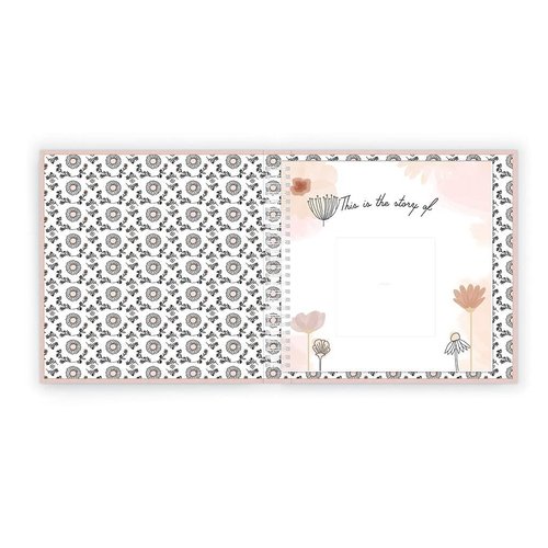 Lucy Darling Linen Covered Luxury Baby Memory Book - First Year Journal Album Photo Book To Capture Precious Memories - Keepsake Pregnancy Baby Record Book For Girl (Wildflower Meadow)
