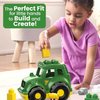 MEGA BLOKS John Deere Toddler Building Blocks Toy Set, Lil’ Tractor with 6 Pieces and Storage, 1 Figure, Green , Ages 1+ Years