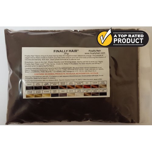 Hair Building Fibers - Dark Brown 50 Gram Refill for Existing Bottle. Hair Filler for Darkest Brown (No Red Hue)