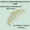 Mount Lai | Hand-Carved Natural Jade Massaging Gua Sha Comb | Gua Sha Jade Comb Scalp Massager and Gua Sha Scraping Tool | Balances and Cools Scalp, Promotes Relaxation and Blood Circulation