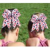 American USA Flag Cheer Bows for Girls,Red White and Blue Patriotic Flag Festival Hair Bow With Elastic Band Hair Accessories (flag b)
