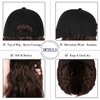 Qlenkay Baseball Cap with Hair Extensions 14inch Wavy Curly Bob Hairstyle Adjustable Wig Hat Attached Synthetic Hairpiece for Woman Medium Brown