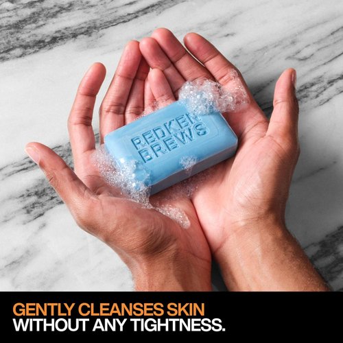 Redken Brews Cleanse Bar For Men | Multi-Purpose Bar Soap For Face and Body | Moisturizing & Deodorizing | Clean & Fresh Scent | For All Men's Skin Types | 5.3 Oz