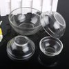 luzen 2Pcs Glass Facial Mask Mixing Bowl Essential Oil Bowl DIY Face Mask Bowl Cosmetic Skincare Beauty Tool for Professional Salon or Home Use, Transparent