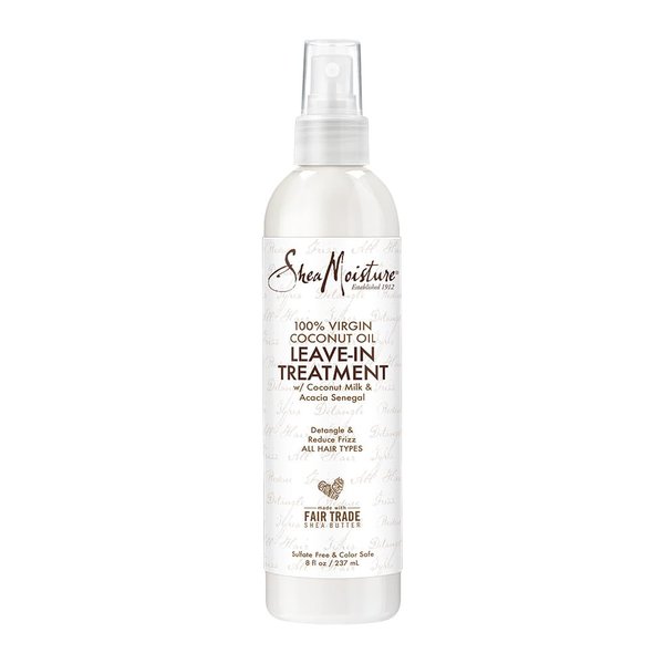 SheaMoisture 100% Virgin Coconut Oil Leave-in Conditioner Treatment for All Hair Types 100% Extra Virgin Coconut Oil Silicone Free Conditioner 8 oz