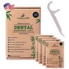 rebEarth Natural Dental Floss Picks - Oral Care Dental Pick w/Mint Flavored Toothpicks, 2-in-1 Natural Floss & Toothpicks, Plant-Based Dental Flossers, Tooth Floss Picks w/Tongue Cleaner (200 Count)