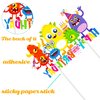 Monster Birthday Cake Topper Monster Bash Birthday Party Supplies Little Monster Cake Decorations for Kids Cartoon Monster Theme Birthday Party Baby Shower Cake Decorations Supplies