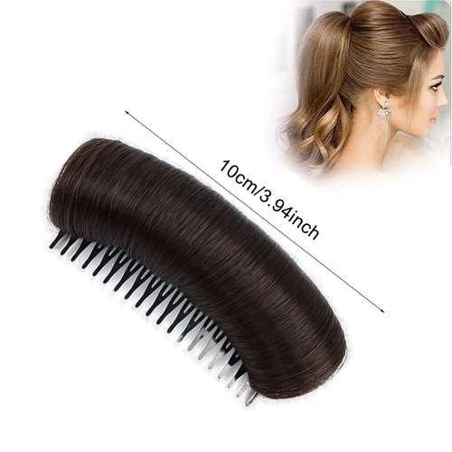 3PCS Womens Hair Bun Invisible False Hair Clip Hair Base Bump Fluffy Hair Pad Styling Insert Tool Increased Hair Pad Hair Accessories Styling Insert Tool (Nature Black)