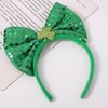 St. Patrick's Day Headband Green Sequins Bowknot Headbands Patrick's Day Hair Hoops Shamrock Clover Headband Leprechaun Hat Headpieces Festival Costume Accessories for Women and Girls