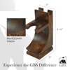 G.B.S Deluxe Wooden Shaving Razor and Shave Brush Stand - Safety Razor Brush Holder. Prolong The Life of Your Shaving Brush and Razor, Walnut Wood Finish
