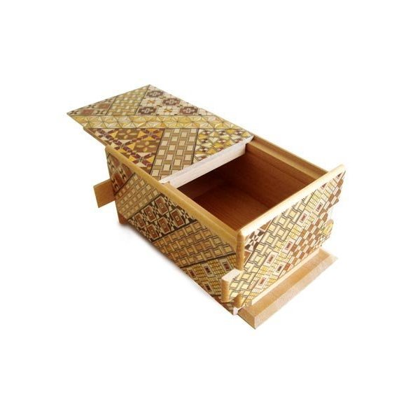 Bene Gifts Japanese Yosegi Puzzle Box 5 Sun 21 Moves