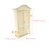 iLAND Wooden Dollhouse Furniture 1/12 Scale, Dollhouse Bedroom Furniture in Cream Color incl Dollhouse Bed & Dressing Table & Wardrobe (Elegant Miniature Furniture 6pcs)