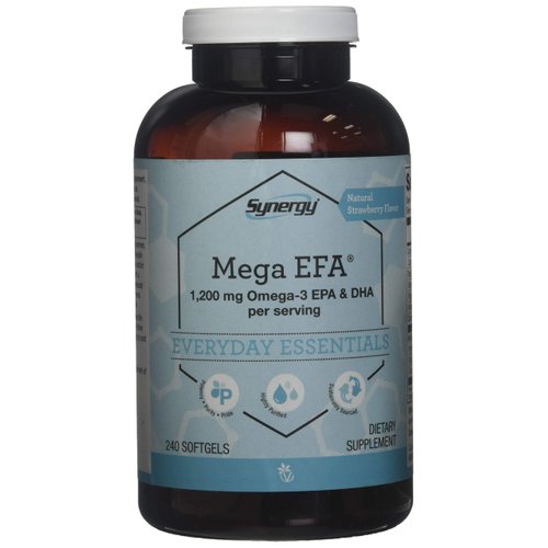 Vitacost Synergy Mega EFA® Mini Gels - 1200 mg per Serving Omega 3 EPA & DHA Natural Strawberry - 240 Softgels